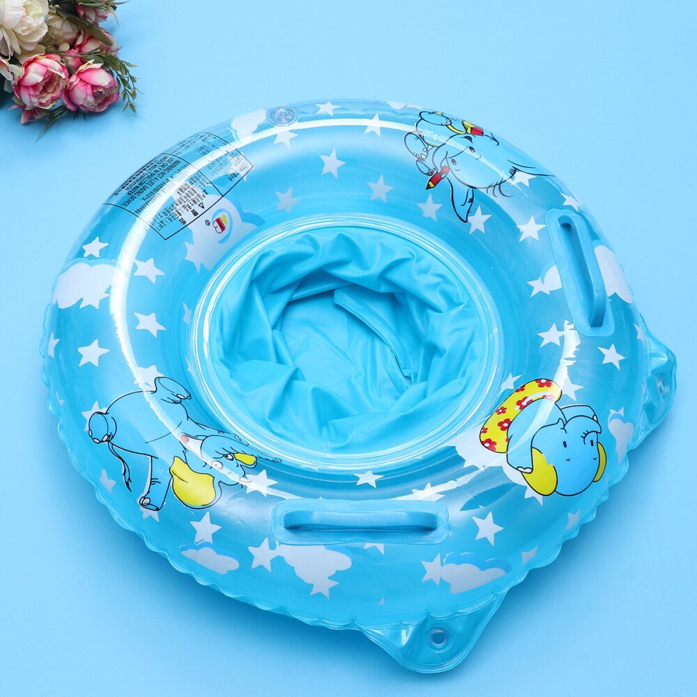 1Pc Baby Zwemmen Ring Opblaasbare Zitting Bubble Bodem Drijvende Ring Voor Meisjes Jongens 50X50Cm (blauw, olifant)