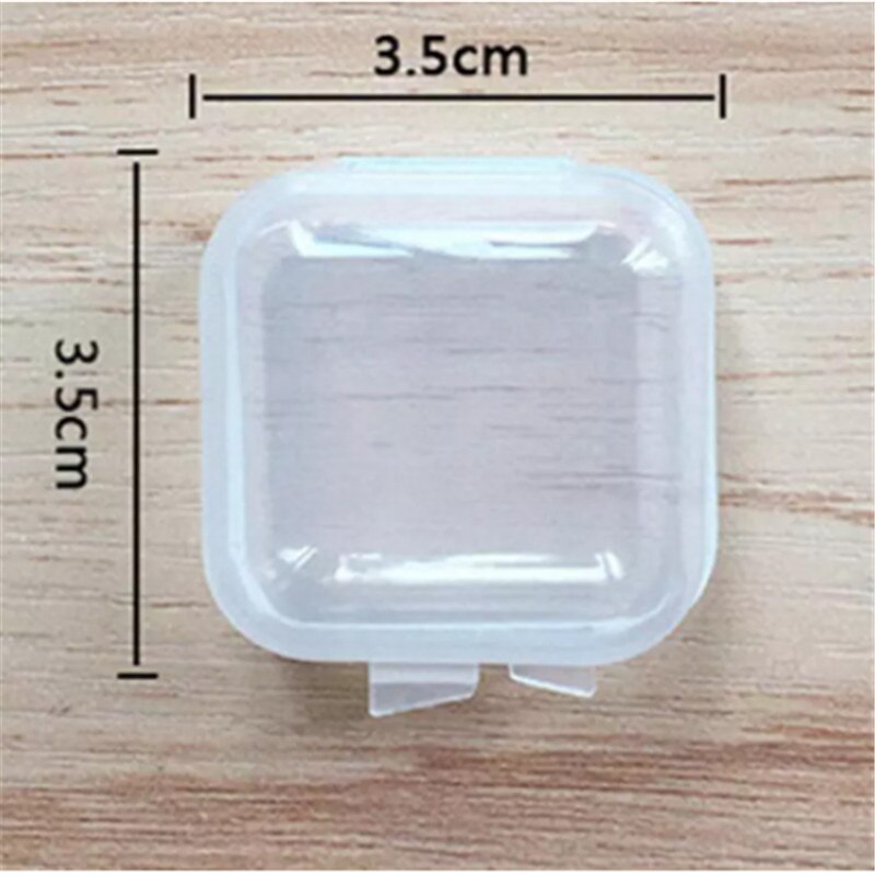 Scatole piccole da 5 pezzi Scatola di plastica trasparente quadrata Custodia per gioielli Contenitore di finitura Scatola di immagazzinaggio per imballaggio per orecchini: Default Title