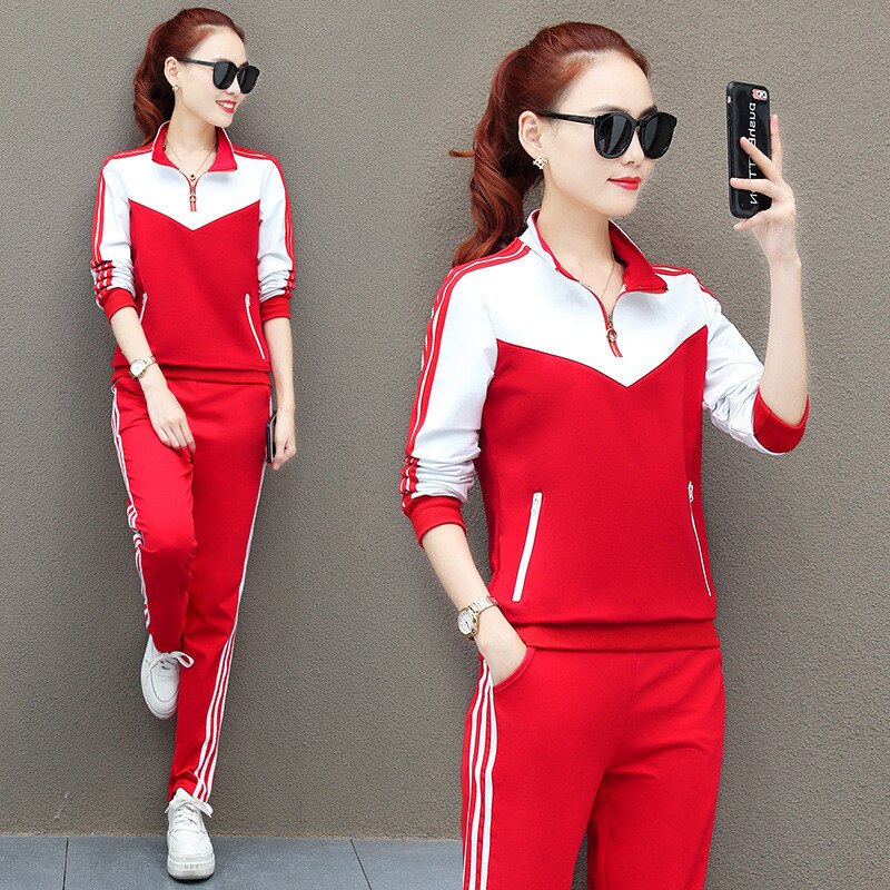 Ensemble de sport 4xl pièces pour femme, sweat-shirt ample en coton + pantalon de survêtement, tenue de jogging, de gym, d'entraînement, de course à pied, décontracté, survêtement