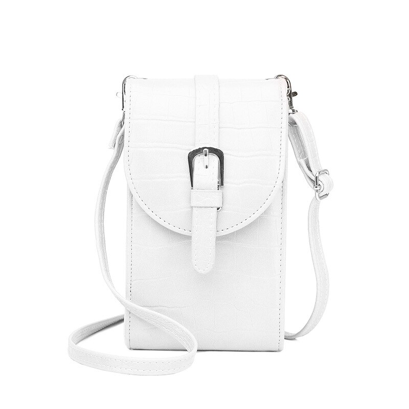 Vrouwen Schoudertas Pu Leather Crossbody Telefoon Tas Portemonnee Kaart Handtassen Messenger Draagbare Kleine Vierkante Tas Voor Meisjes Vrouwelijke: White