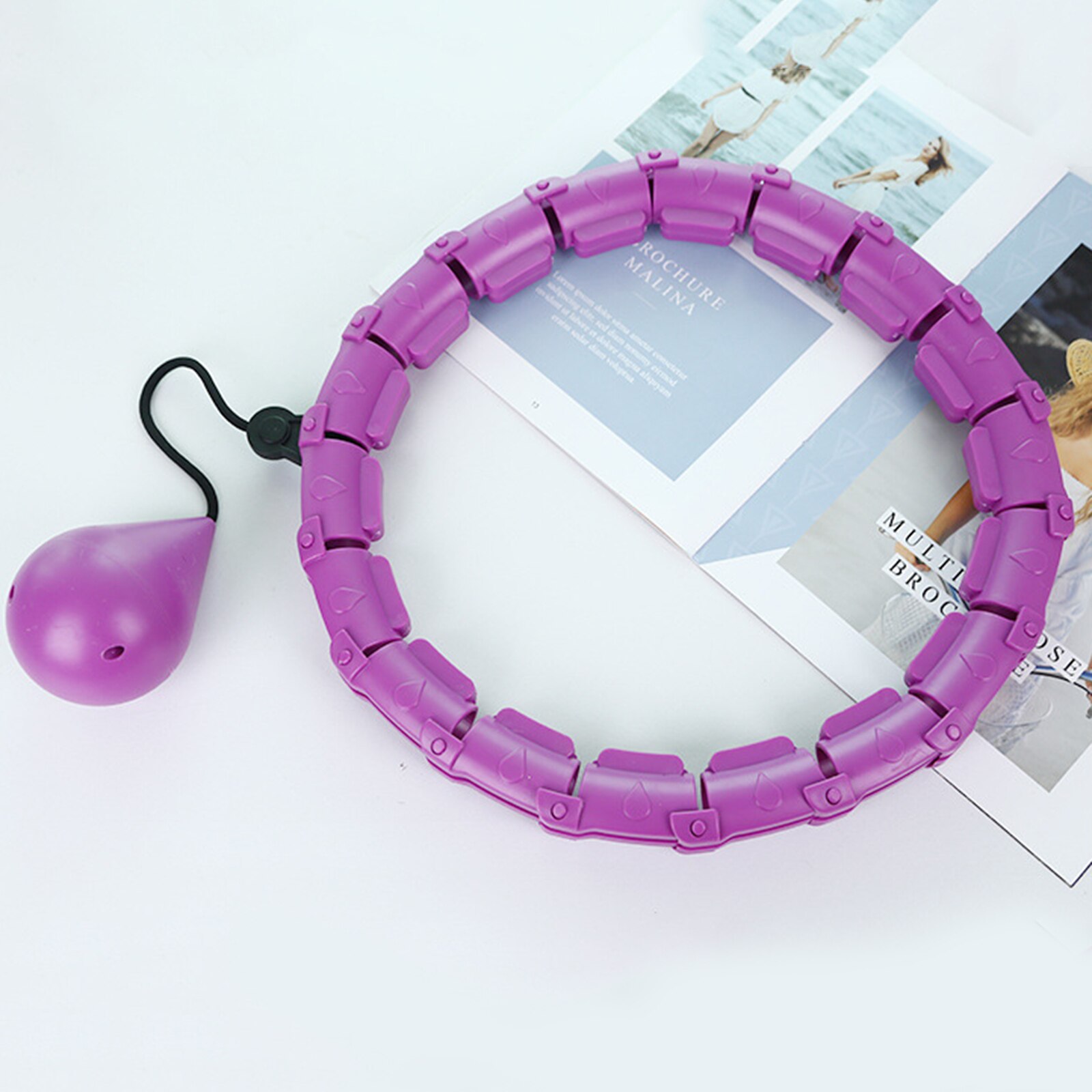 Smart Gewogen Hoepel 24 Knopen Buik Oefening Fitness Massage Hoepels Ring: Purple