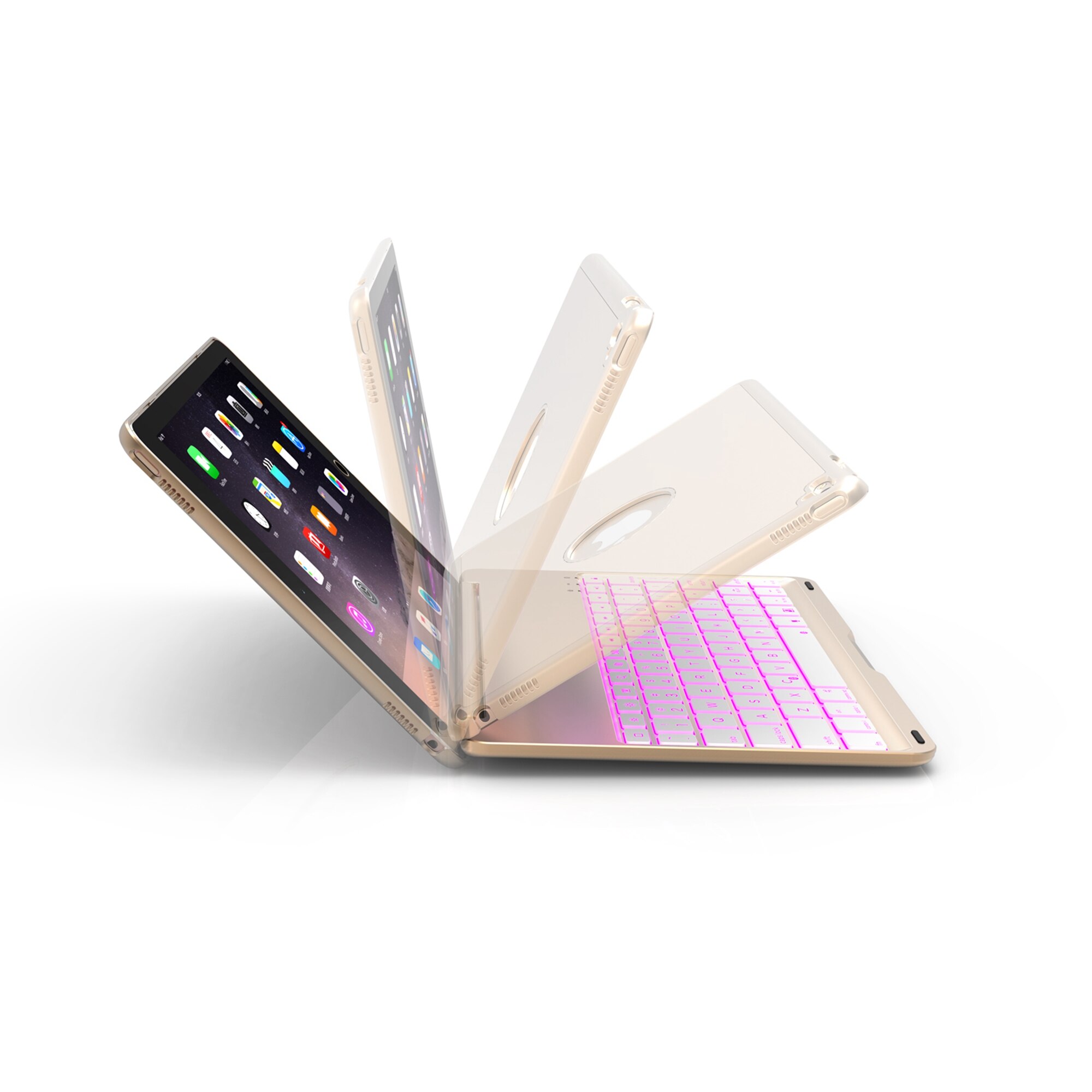 Drahtlose Bluetooth Tastatur Abdeckung für ipad Air1 ipad 9. 7 neue ipad 9,7 Aluminium licht-emittierende 9.7 &#39;bluetooth tastatur