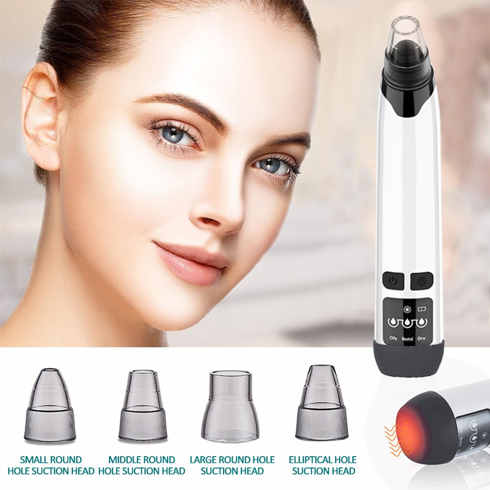 Facial Blackhead Remover Vacuum Face Pore Cleaner Suction Acne Pimple Removal Tool with Mini Nano Facial Steamer Acne Needle