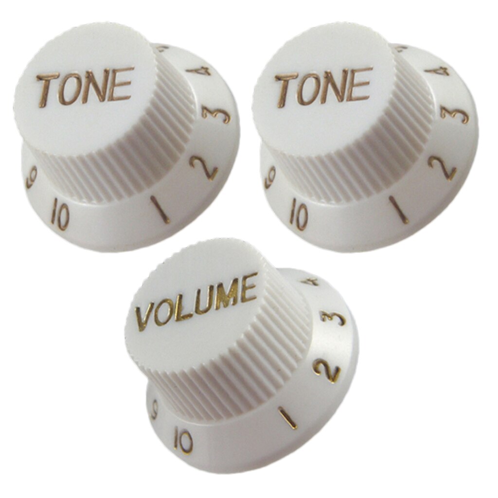 Guitar Speed Control Knobs 1 Volume 2 Tone for Stratocaster ST SQ Electric Guitars Parts Accessories: White