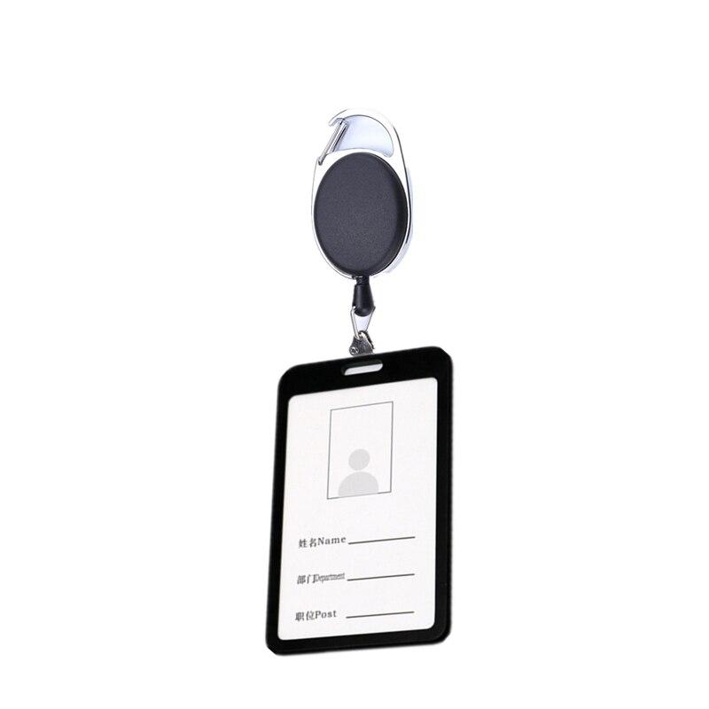 1PC Metal Work Card Holder with ABS Plastic Retractable Pull Badge Reel for Staff Workers Bus Access ID Card Badge Holder: Black