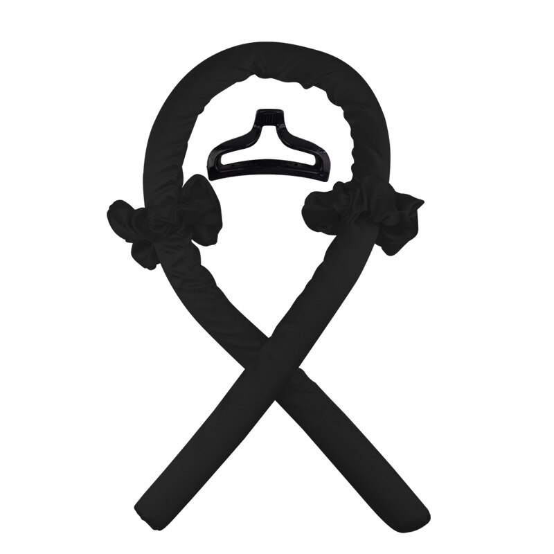 Wysokiej jakości jedwab pianka Curling Rod z klipsem miękka opaska nieopalany loki spania wstążka wałki do włosów narzędzia do stylizacji włosów DIY: Normal Set - Black