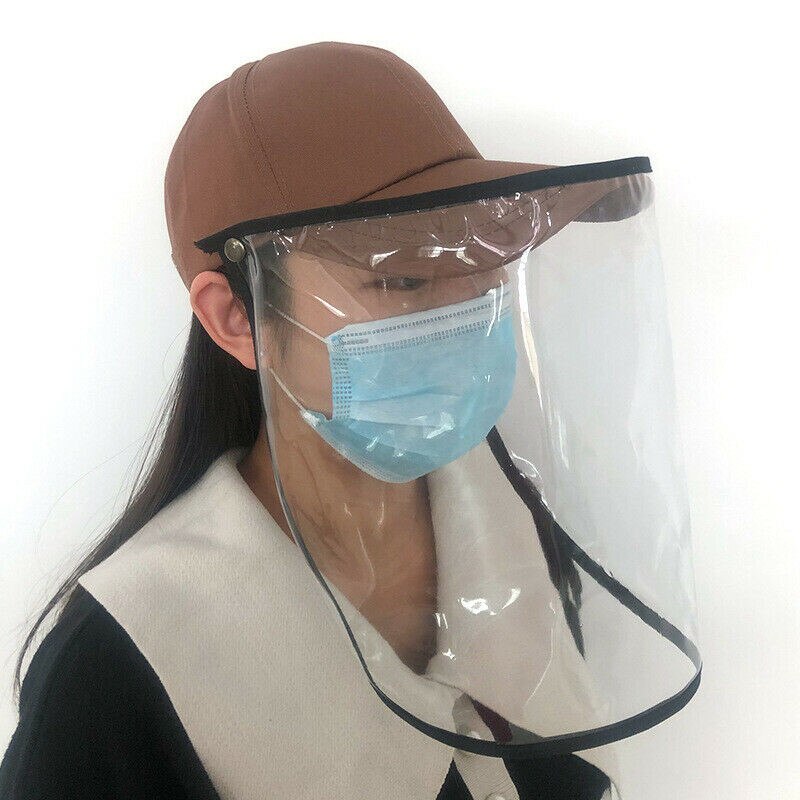 Peaked Hat w/ Protective Clear Shield Outdoor Saliva-proof Dust-proof Sun Visor Cap+Protective Clear Masks Face Shield Outdoor: B3