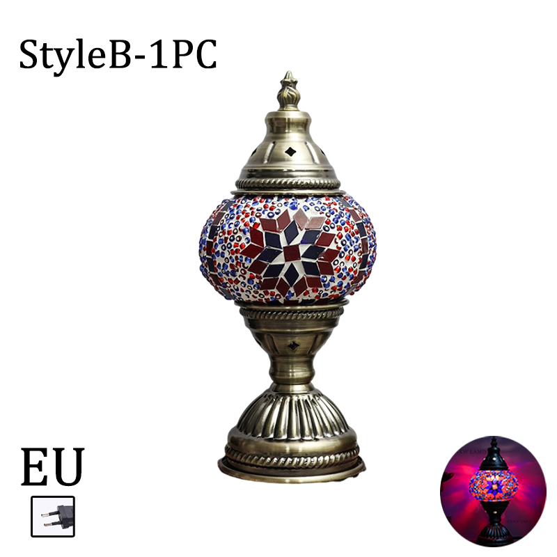 Nyeste tyrkiske mosaik bordlampe vintage art deco håndlavet lamparas de mesa kugle glas romantisk sengelampe led natlampe