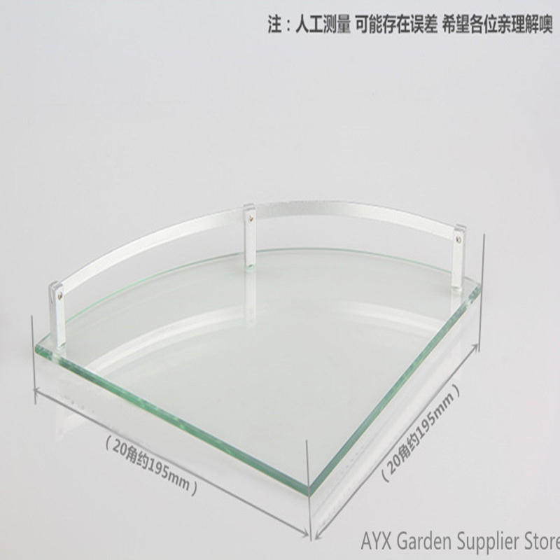Baderomsglass badekar dusj trekantet hylleholder arrangør enkeltlags baderomshyller i moderne stil: 20cm