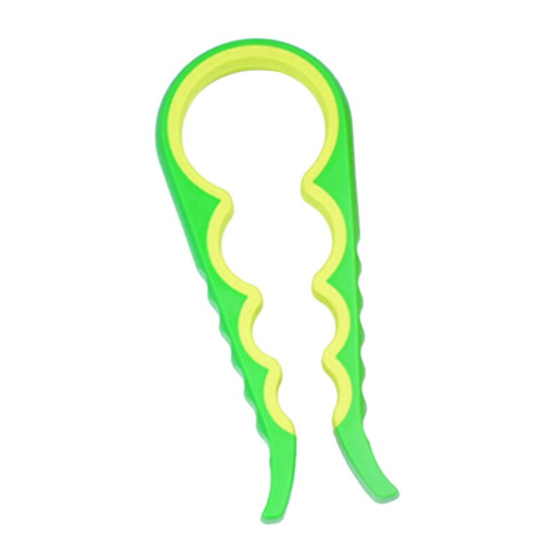 4 en 1, abridor de jarra con tapa, tapón de rosca, abridor de botellas, abridor Manual antideslizante, tapón giratorio, abridor de botellas, dispositivo de cocina: Green