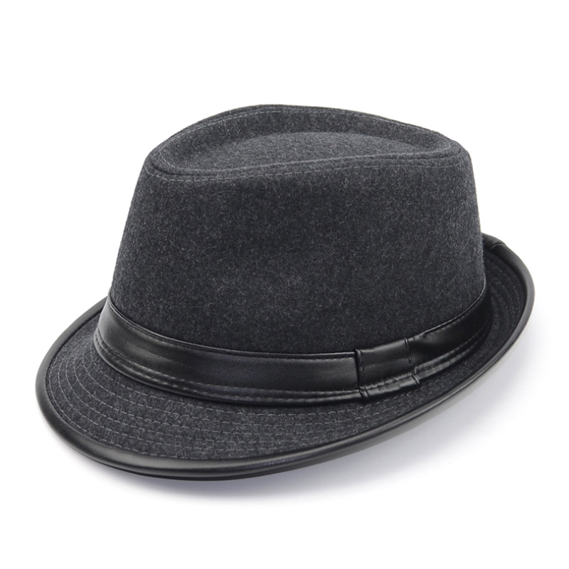 [AETRENDS] sombrero Fedora Jazz estilo inglés para hombre, sombrero de invierno de fieltro de lana Vintage, sombrero Panamá Z-5312