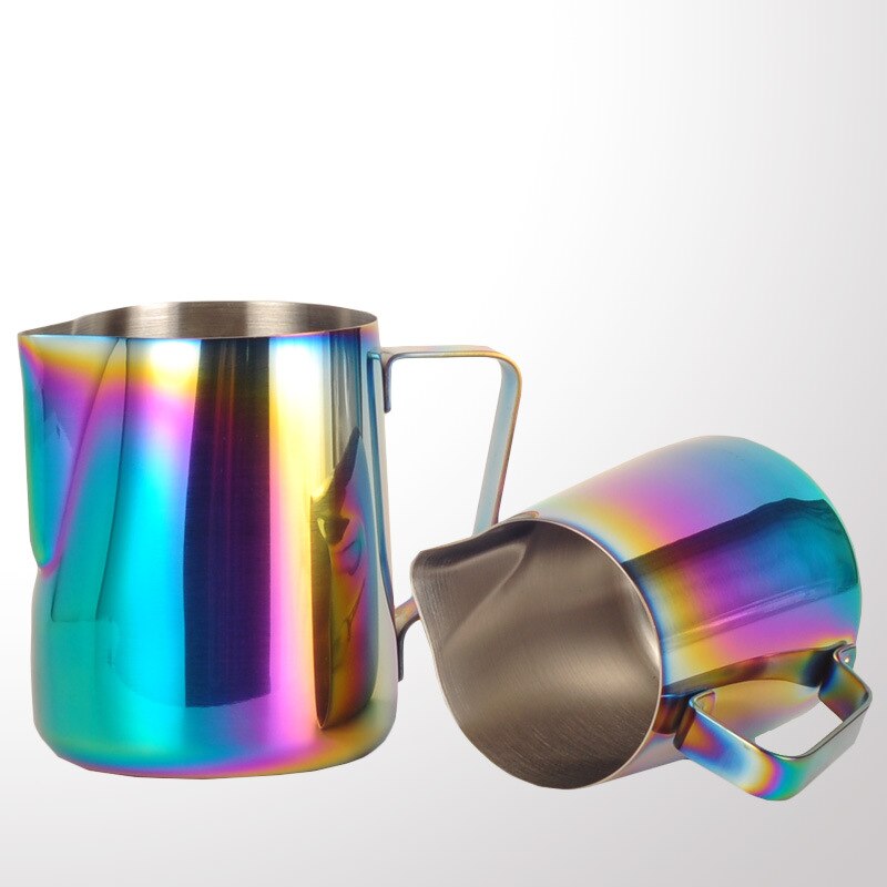 Stainless steel color drawing cup 600ml drawing cup milk foam cup playing cup fancy milk cup kitchen coffee utensils