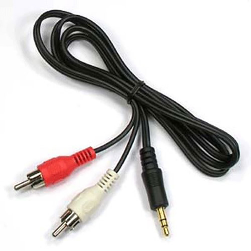 1m 3,5mm Jack Aux a 2 RCA Cable de Audio y vídeo estéreo Y Cable divisor AV adaptador 2RCA Cable para PC DVD TV VCR altavoces cámara