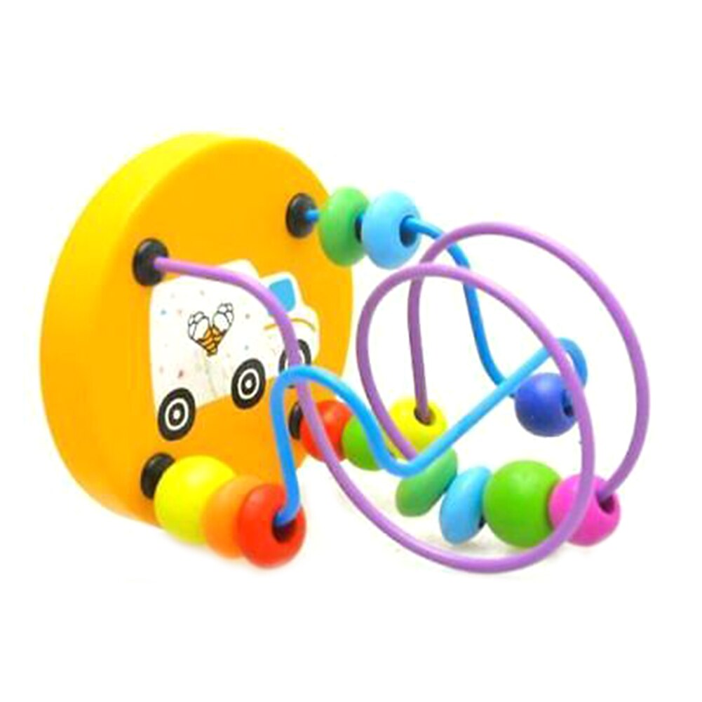 1Pc Baby Peuters Houten Kralen Doolhof Spel Roller Coaster Rond Circle Bead Interactieve Vroege Educatief Speelgoed Rond Kralen Speelgoed