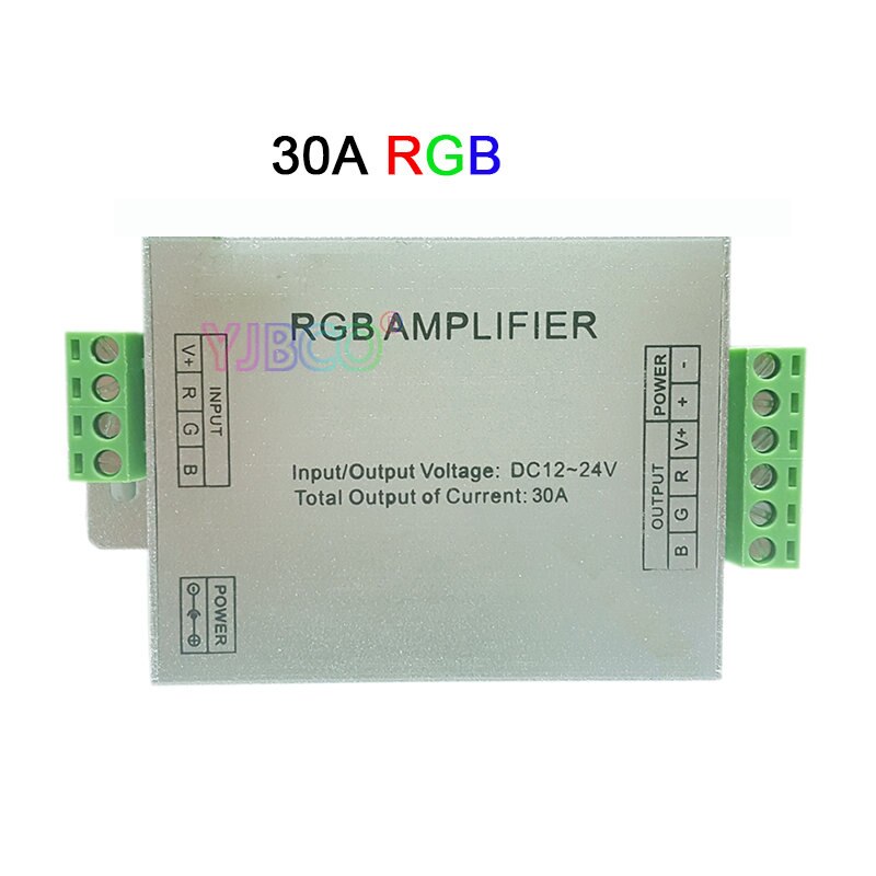 DC12V-24V Led Rgbw/Rgb Versterker 12A 24A 30A 3CH 4CH Output Rgbw/Rgb Led Light Strip Power Repeater console Controller: 30A RGB Amplifier