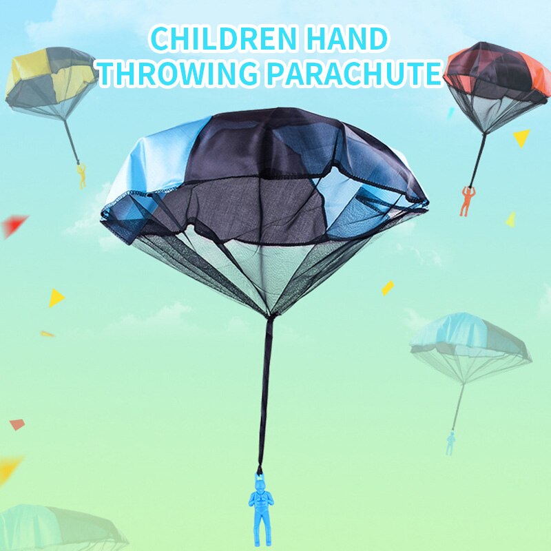 2 Stuks Hand Gooi Soldaat Parachute Speelgoed Indoor Outdoor Games Voor Kinderen Mini Soldaat Parachute Fun Sport Educatief Speelgoed jongen