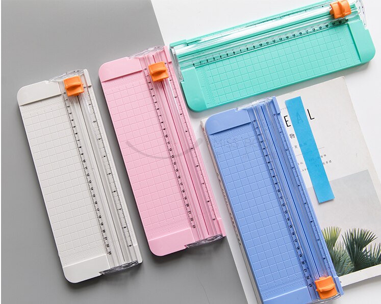 Desktop hand curtain cutting photo machine paper cutter small paper cutter diy paper cutter card cutter: pink and 1 knife