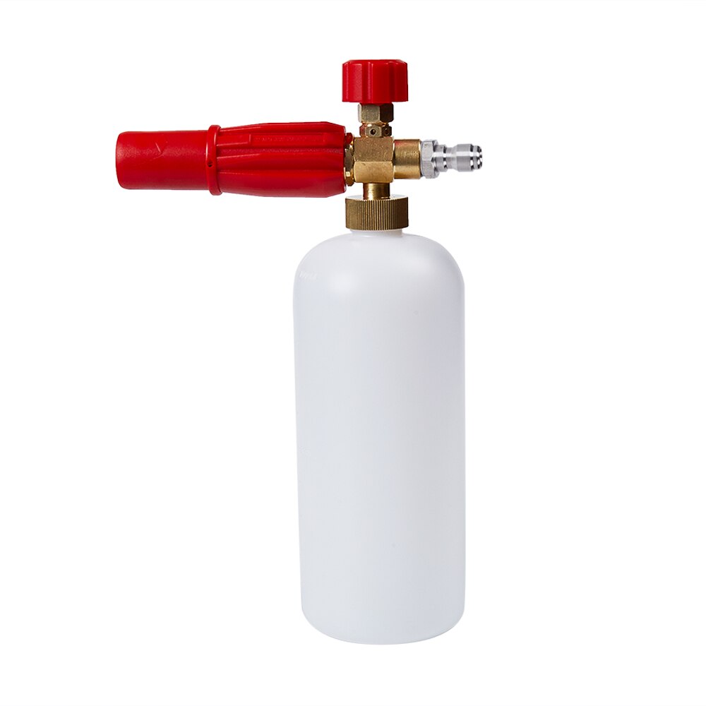 Sneskum lanse 1/4 " quick release justerbar kompatibel skumkanon til højtryksrenser: Rød
