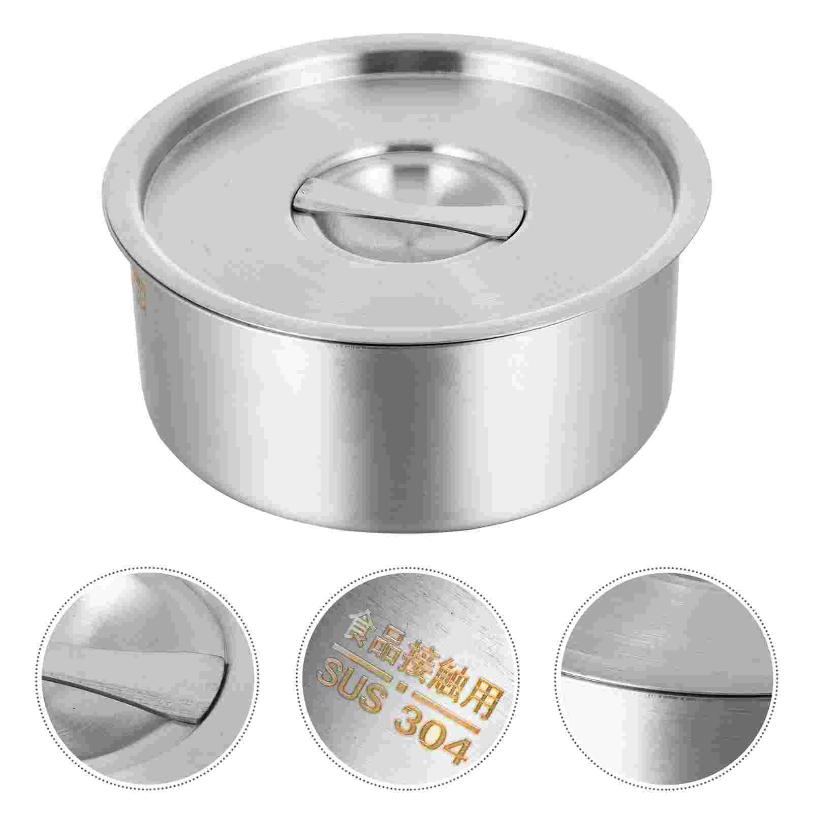 Recipiente de acero inoxidable para postres, recipiente grande con tapa, 1 unidad