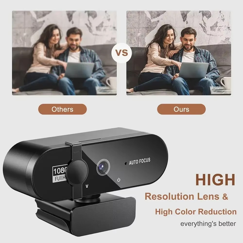Vikefon 1080p mini câmera 2k full hd webcam com microfone 30fps usb web cam para foco automático pc portátil câmera de gravação de vídeo
