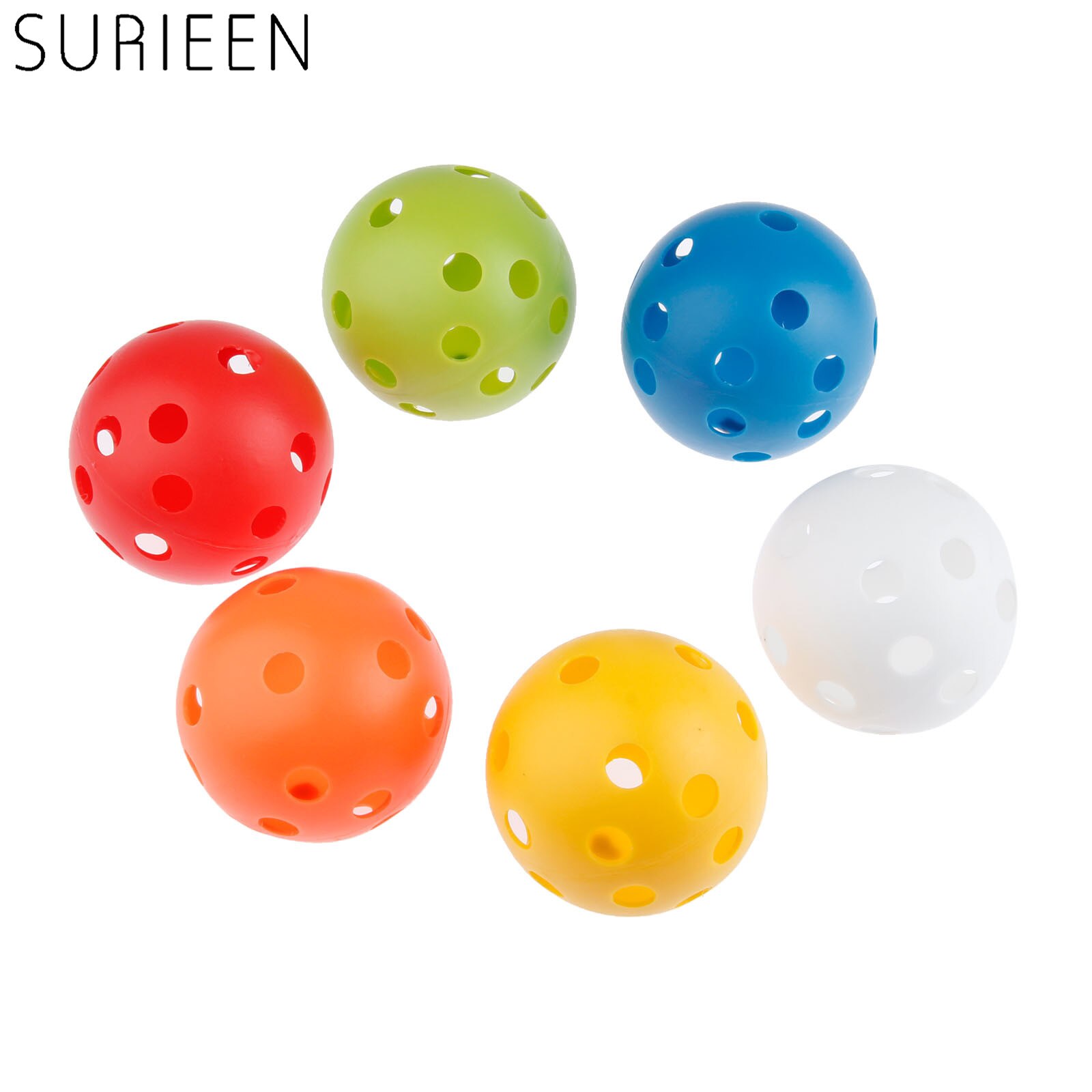 Surieen 10 stk plastik golfkugler 72mm luftstrøm hule med hul golfkugler til indendørs udendørs sports træning golf træningskugler