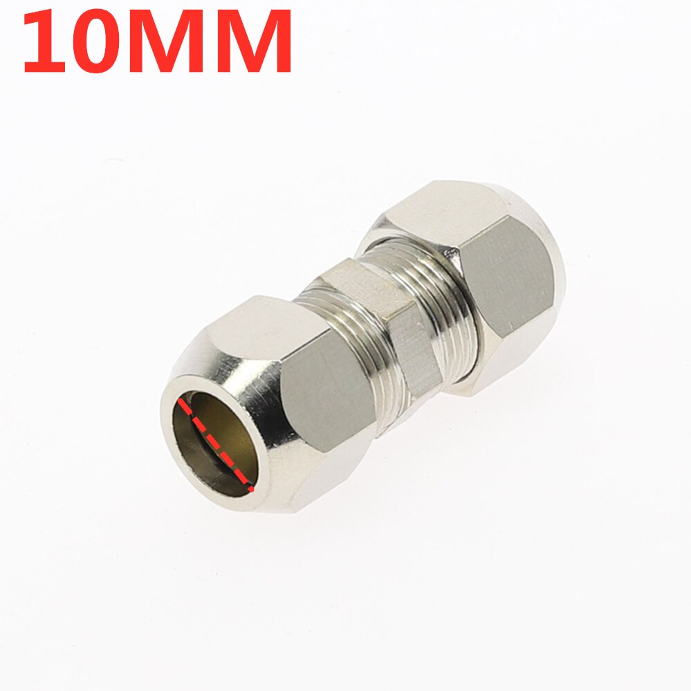 Compression Ferrule Tube Fitting Brass Pipe Double Fast Twist Card Set Copper Joints Tubing Nut Lock Double Straight 5 Same: 10mm to 10mm