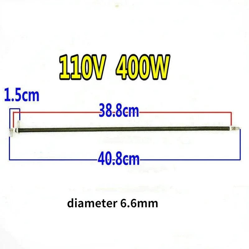 1 unidad de repuesto de elemento calefactor de horno eléctrico de acero inoxidable 110V 300W-425W para piezas de reparación de tubo calefactor de horno eléctrico: Grey
