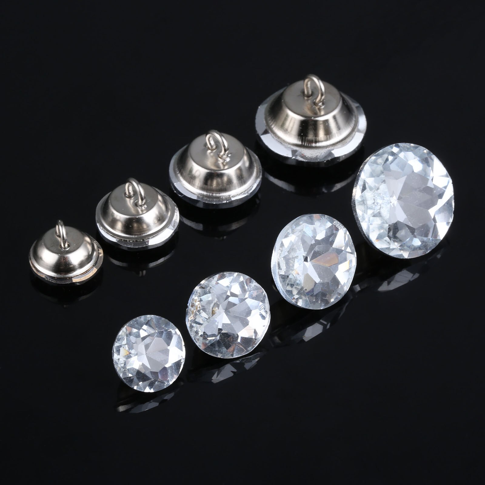 10 sztuk 14/16/18/22mm diamentowe kryształowe szklane guziki tapicerskie dekoracyjne gwoździe pinezki szpilki dla Craft Sofa części mebli ściennych
