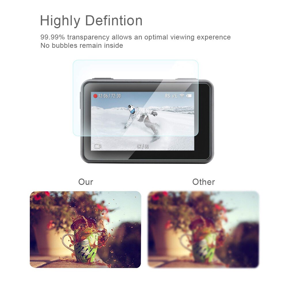 Lente de vidrio templado 3 piezas + Protector de pantalla LCD para Cámara de Acción DJI OSMO película protectora para deporte DJI OSMO cam accesorio