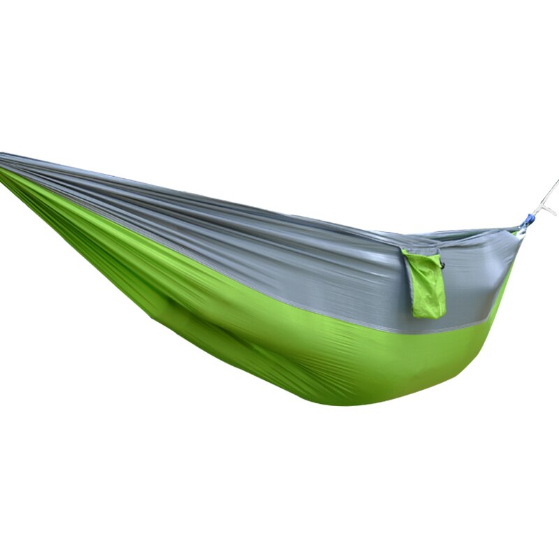 Desert&amp;Fox Outdoor Hammock Nylon Fabrics Double Person Rope Multi-color Hanging Bed with Portable Storage Bag: Green Gray
