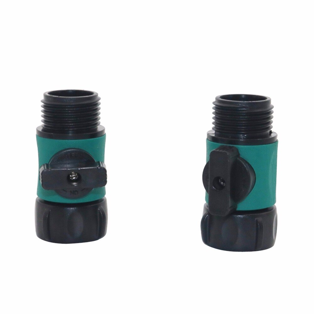 5 Pcs Garden Hose Valve Tap Pipe Compatible 3/4" 2-Way Connector Valve Fitting Adapter Tool Watering Supplies