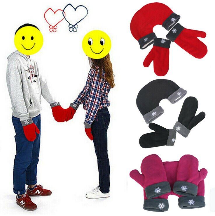 3pcs/set Couple Gloves Winter Lovers Thicken Warm Glove Sweethearts Christmas Romantic Couples Parent-Child Mittens