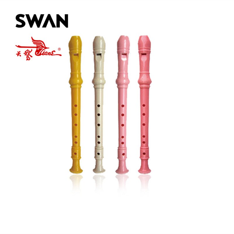 Swan SW6K Plastic 6 Holes Clarinet Flute Recorders Woodwind Instruments Musical Instrument Kids Cleaning Rod Color random