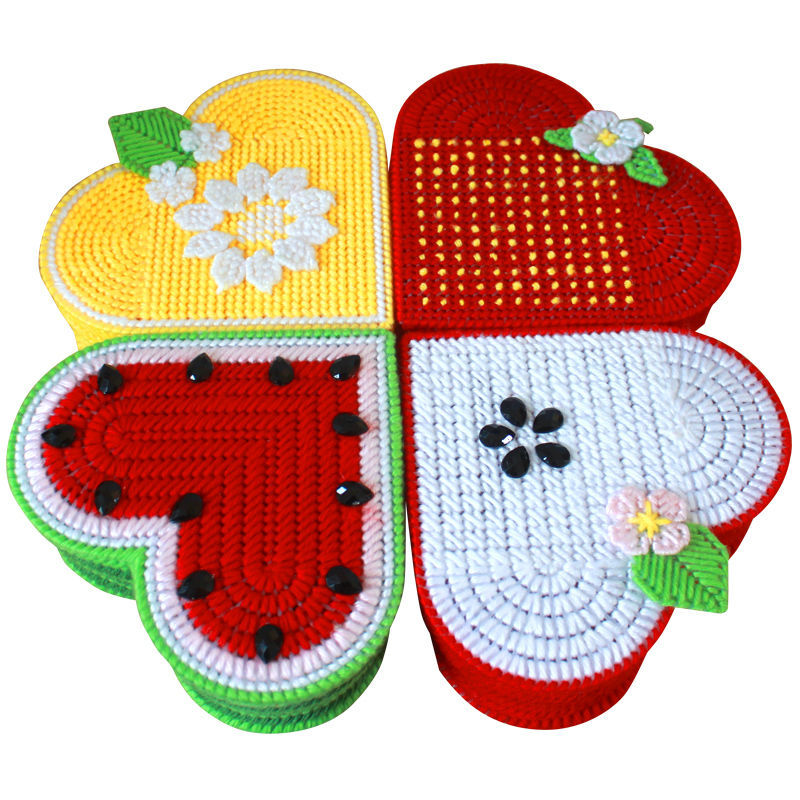 DIY Handmade 3D Cross Stitch Storage Box Clipping Three-dimensional Embroidery Home Decoration storage box casket Z