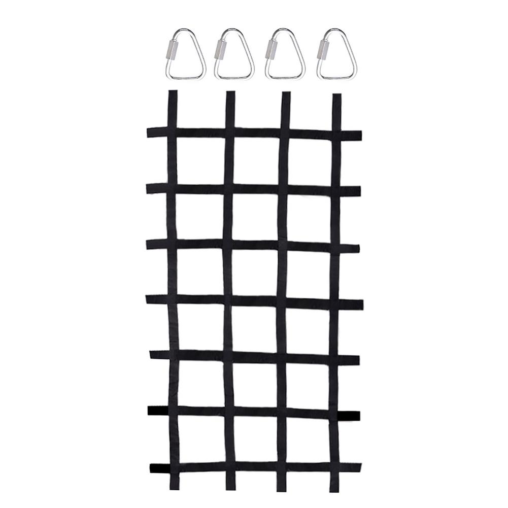 Red de escalada para niños al aire libre, Red de arcoíris para gatear, parque infantil de carga, red de carga física para niños: Black