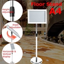 A4 Supermarket Advertising Poster Display Stand Rack Photo Frame Price Label Sign Billboard Promotions Rack Stainless Stand