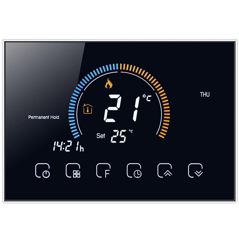 1 Set Smart Thermostat Winter Home Intelligent Temperature Controller Home Decoration Provide Heating Smart Thermostat: Black