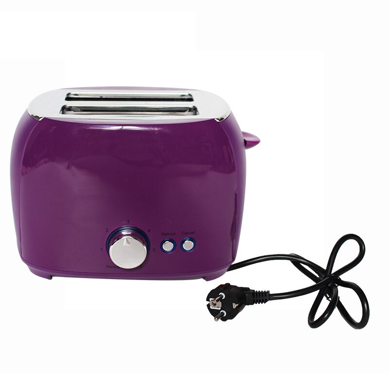 XEOLEO Automatic Toaster Sandwich Maker 2 Slices Breakfast Machine 6 Speeds Baking Cooking Appliances Home/Office Toasters 800W: Purple / AU