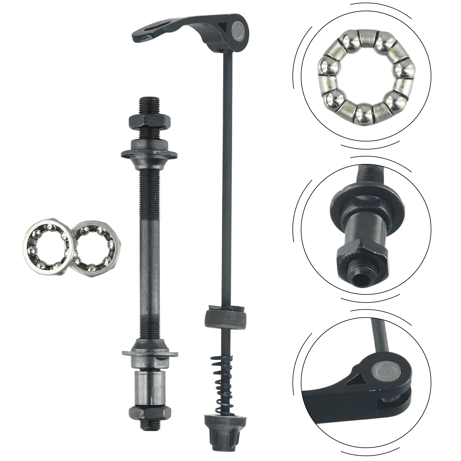 1set Bicycle Axle Front Rear Quick Release Skewers With 25m（1/4）Hub Bearings Replace Hollow Shaft Quick Release Rod Cycling Part