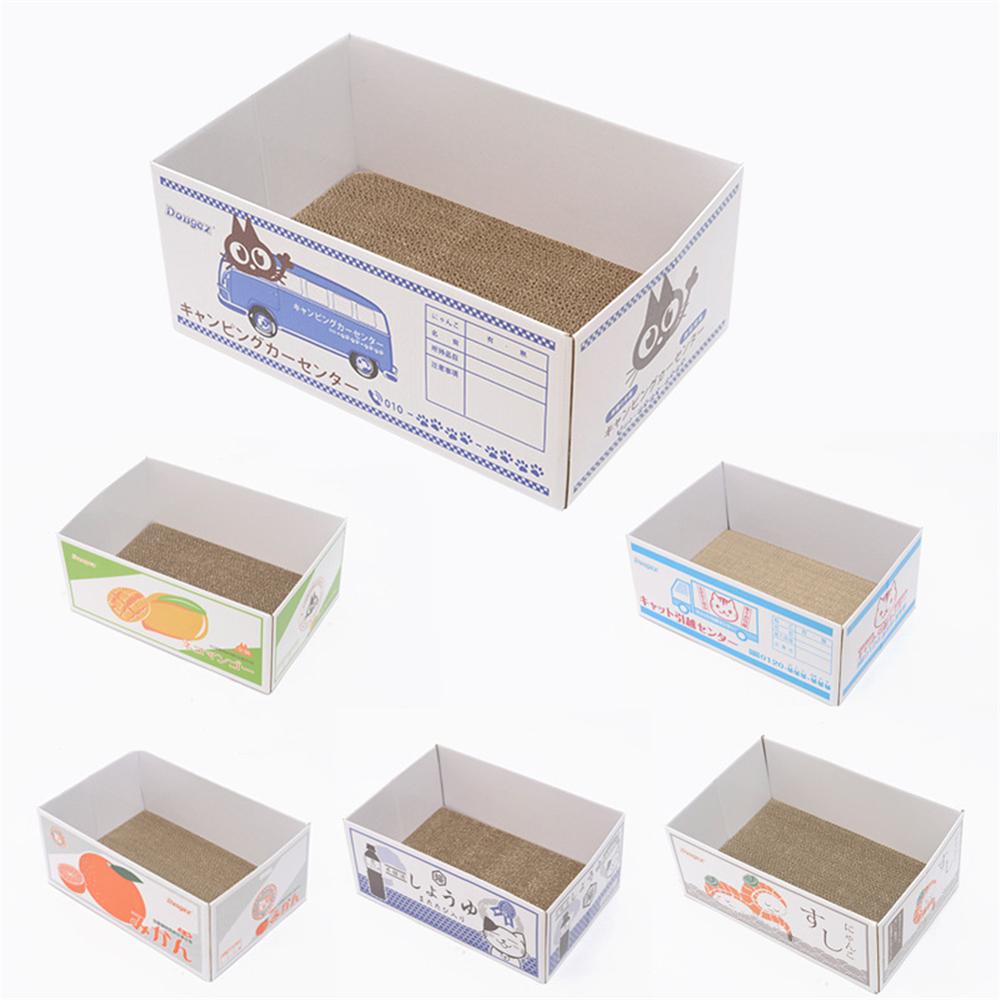 Nido de papel corrugado para gato, cama de cartón para gatos, cartón para rascar, divertida casa para gatos, caja de cartón plegable resistente al desgaste