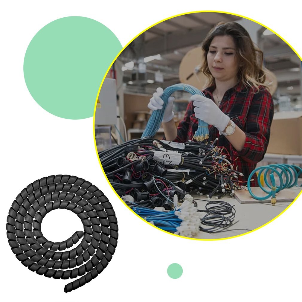 1Pcs Draad Anti-Bite Beschermhoes Draad Opslag Spiraal Anti-Wikkeldraad Buis Elektrische Clipper Kabelboom willekeurige Kleur