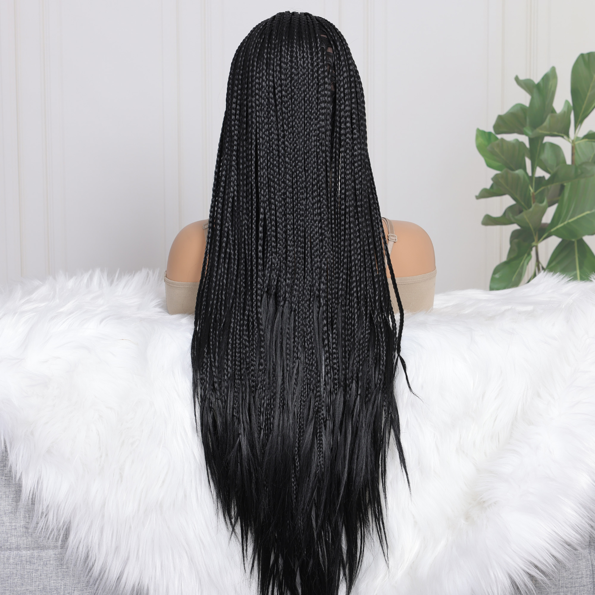 13X4 encaje Frontal trenzado Faux Locs peluca larga diosa Twist Box trenzado pelucas frontales sintéticas para mujeres negras blanqueadas sin nudos
