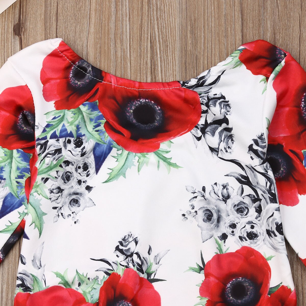 2019 Primavera Outono Bebê Roupas 0-24M Infantil Bebê Menina Miúdo Flor de Manga Longa Bodysuit Macacão Floral Tops + Polainas Sock