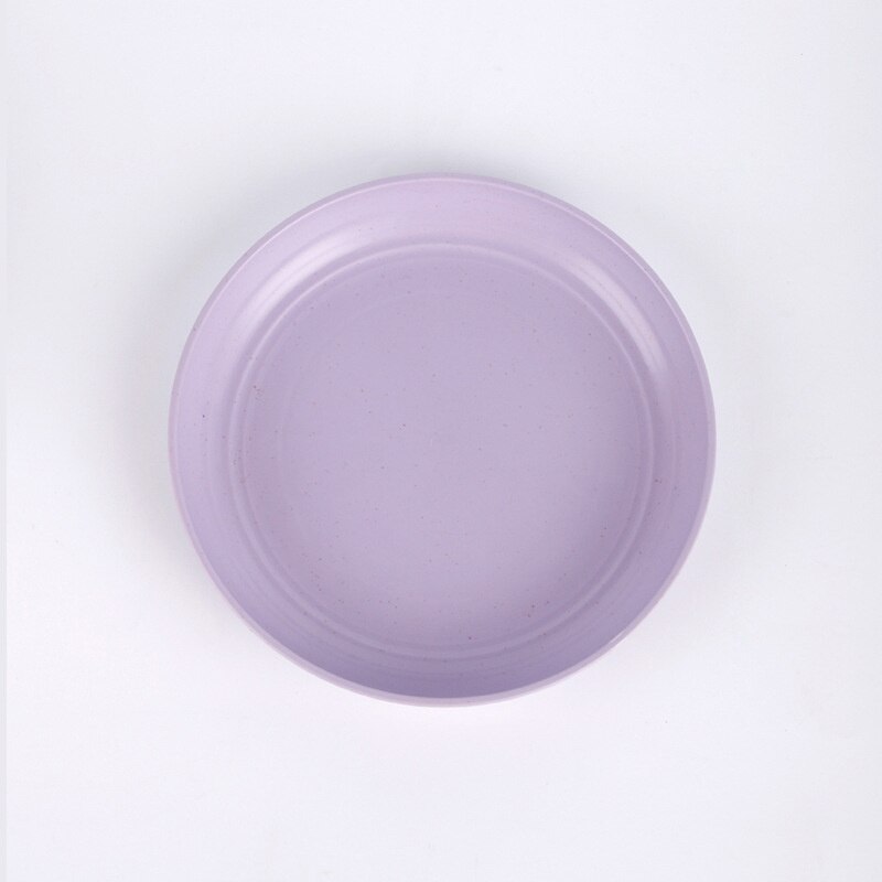 4pcs Eco-Friendly Biodegradable Unbreakable Dinner Plates Set Wheat Straw Restaurant Specialty Saucer For Picnic Dinner Dishes: purple