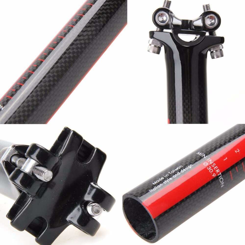 Cykel saddelpind mtb/road bike carbon sadelpind carbon fiber cykel sadelpind 27.2 30.9 31.6 mm