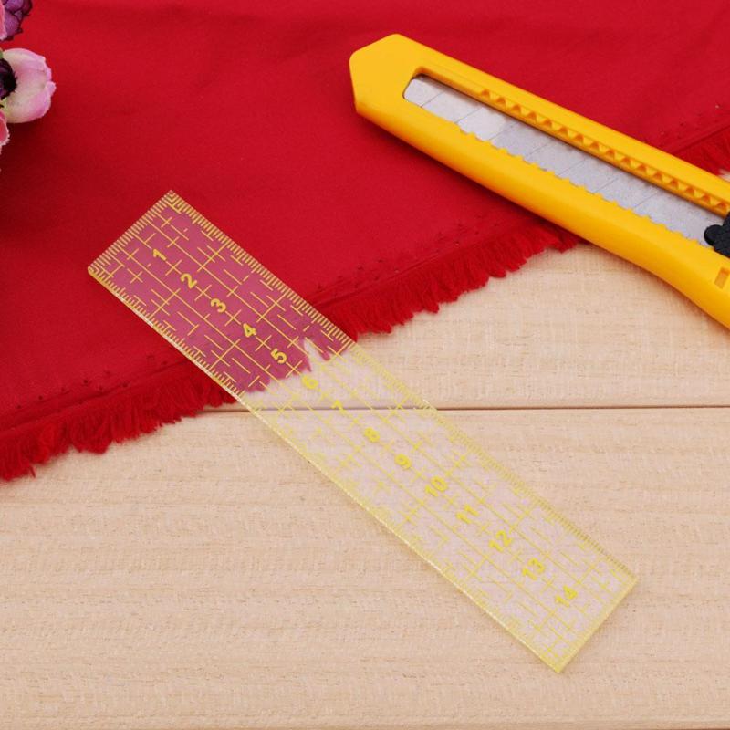 Measuring Tool Quilting Ruler Patchwork Sewing Foot Aligned Grid Cutting Edge Tailor Craft Handmade Quilt Ruler 15*3 cm