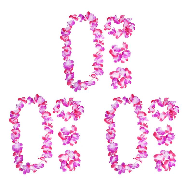12Pc Hawaiian Girlande Kit Bunte Künstliche Blumen Kranz Hawaii Tropical Kostüm Liefert für Neck Kopf Handgelenk Decor Liefert