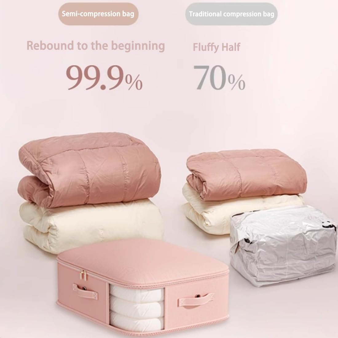 Quilt Compression Organizer Ultra Space Saving Self Clothes Blanket Storage Bags for Travel Home Storage Vacuum Travel Bags