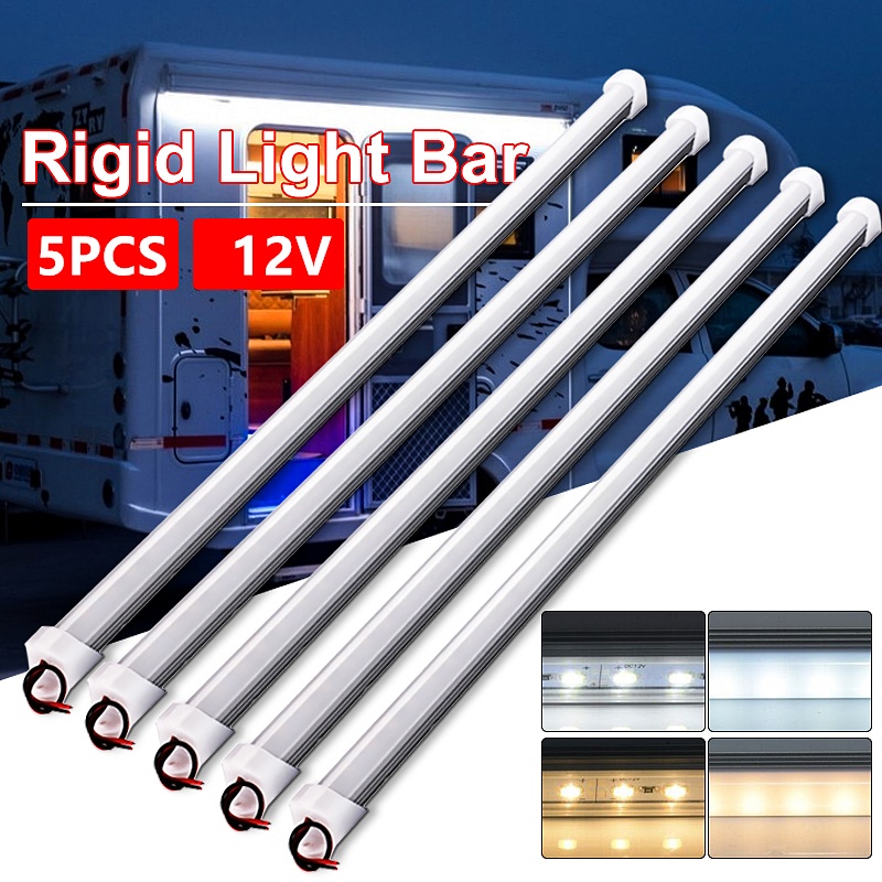10/5x 12v 30/50cm indvendig led-lysbjælke til bil, stiv strimmel til varevogn, bus, campingvogn, vitrineskab under bordplade: Elfenben / 6000k kold hvid