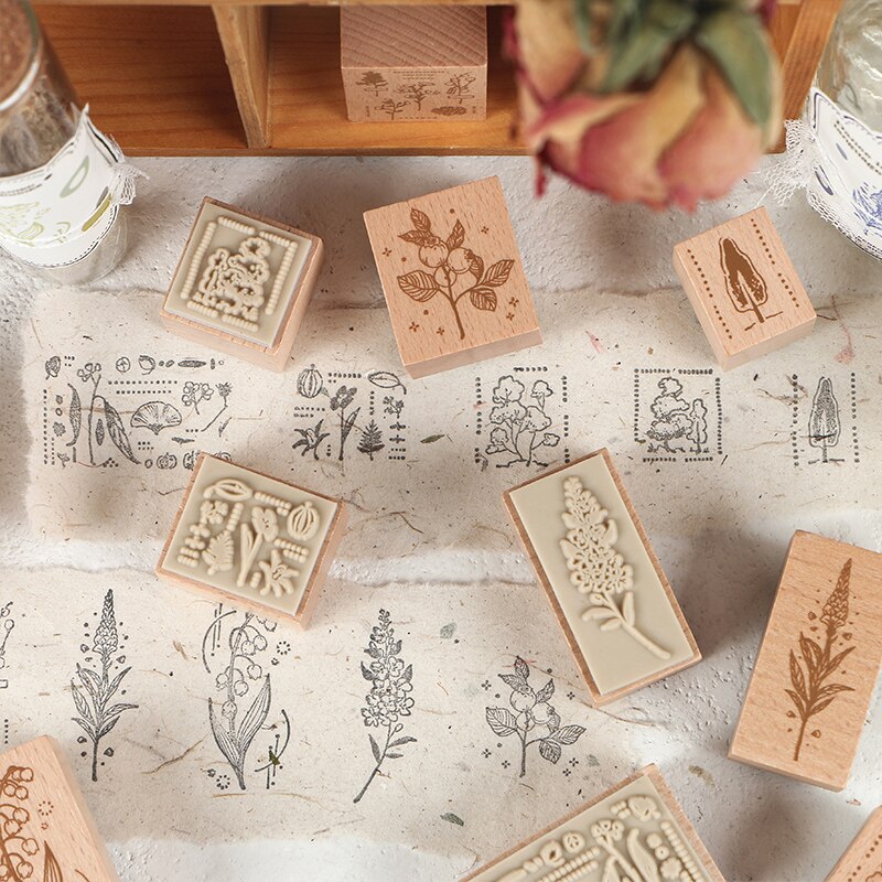 10 unids/lote de sellos de letras de floristería DIY sellos de goma madera para scrapbooking papelería scrapbooking sello estándar
